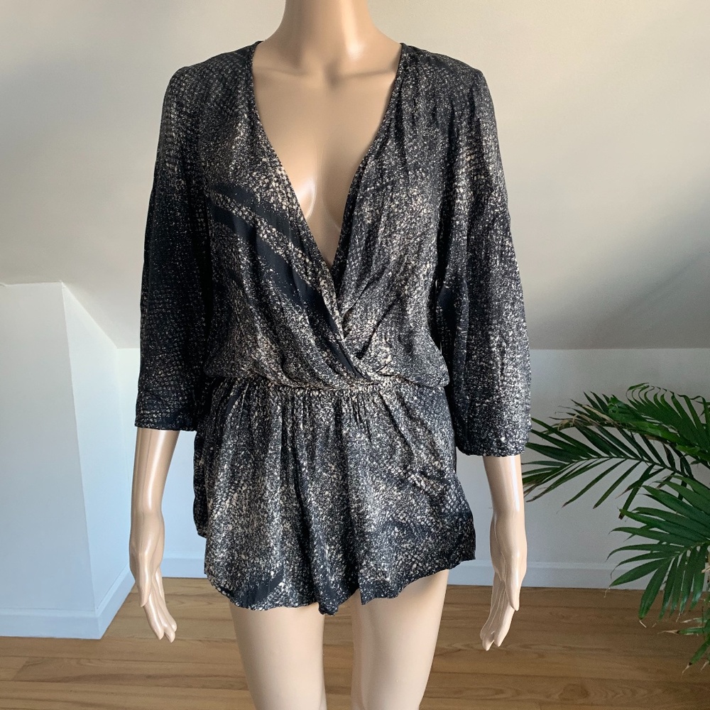 Blue Life Long-Sleeved Romper | Size Small